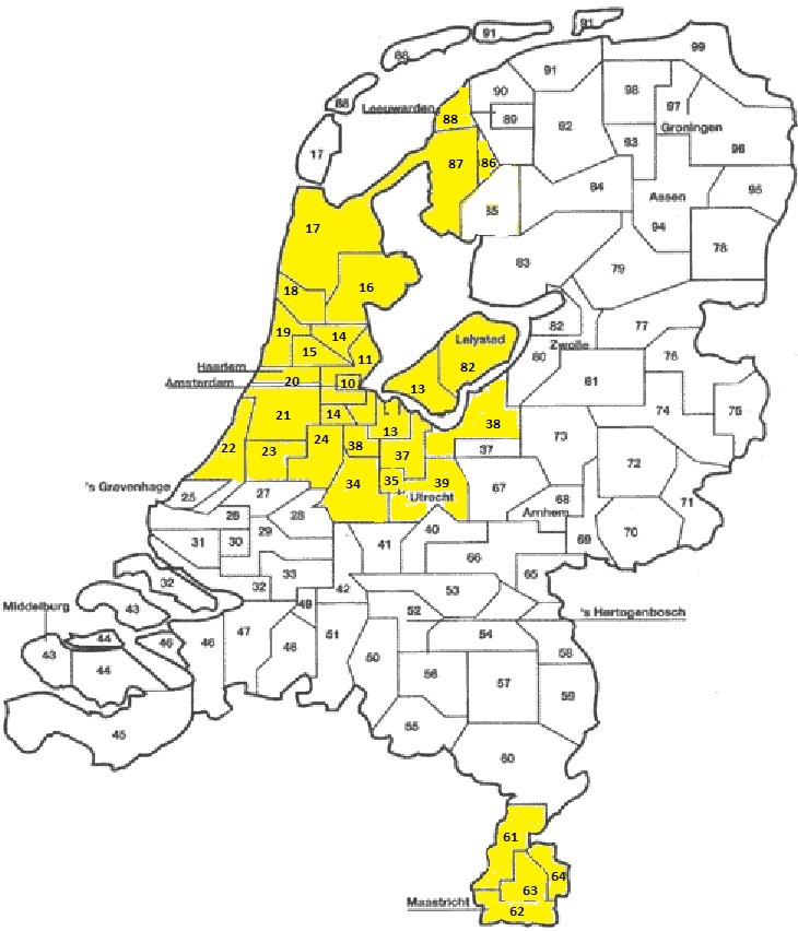 postcodes gebied